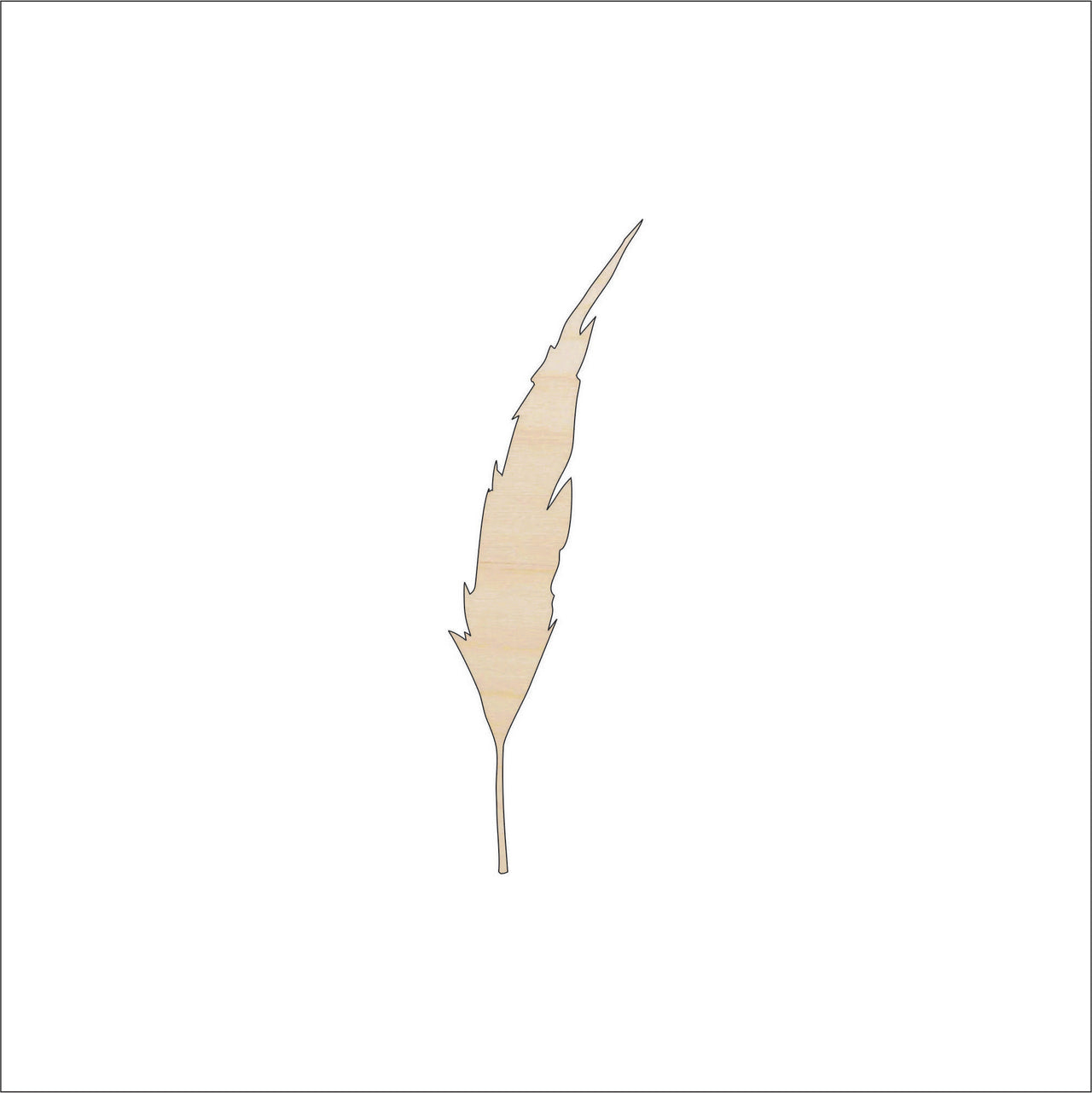 Feather Wood Craft Shape - Laser Cut Baltic Birch Unfinished DIY Wood Art Supplies XTR38 - The Wood Shape Store