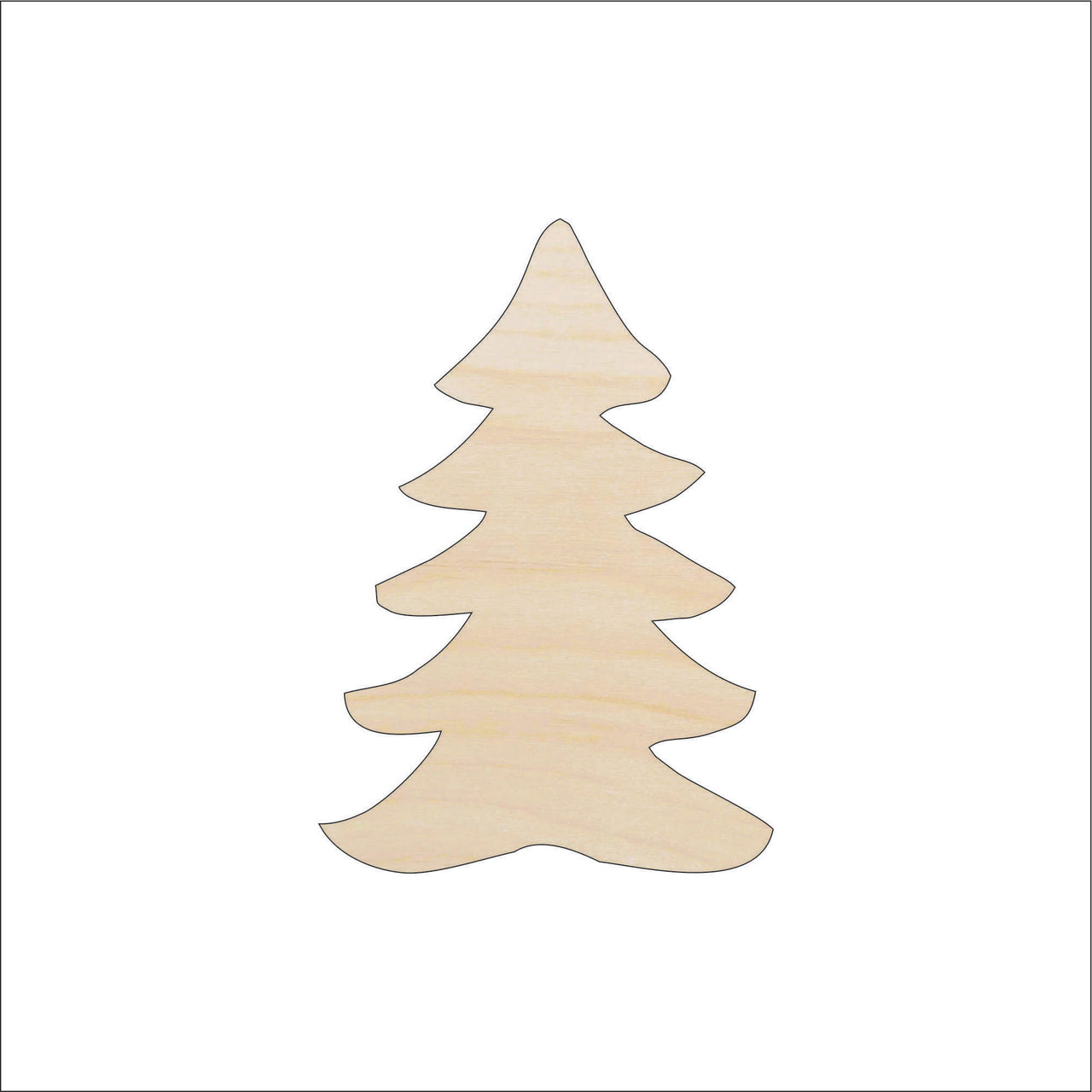 Tree Wood Craft Shape - Laser Cut Baltic Birch Unfinished DIY Wood Art Supplies XMS58 - The Wood Shape Store