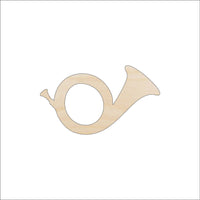 French Horn Wood Craft Shape - Laser Cut Baltic Birch Unfinished DIY Wood Art Supplies MSC40 - The Wood Shape Store