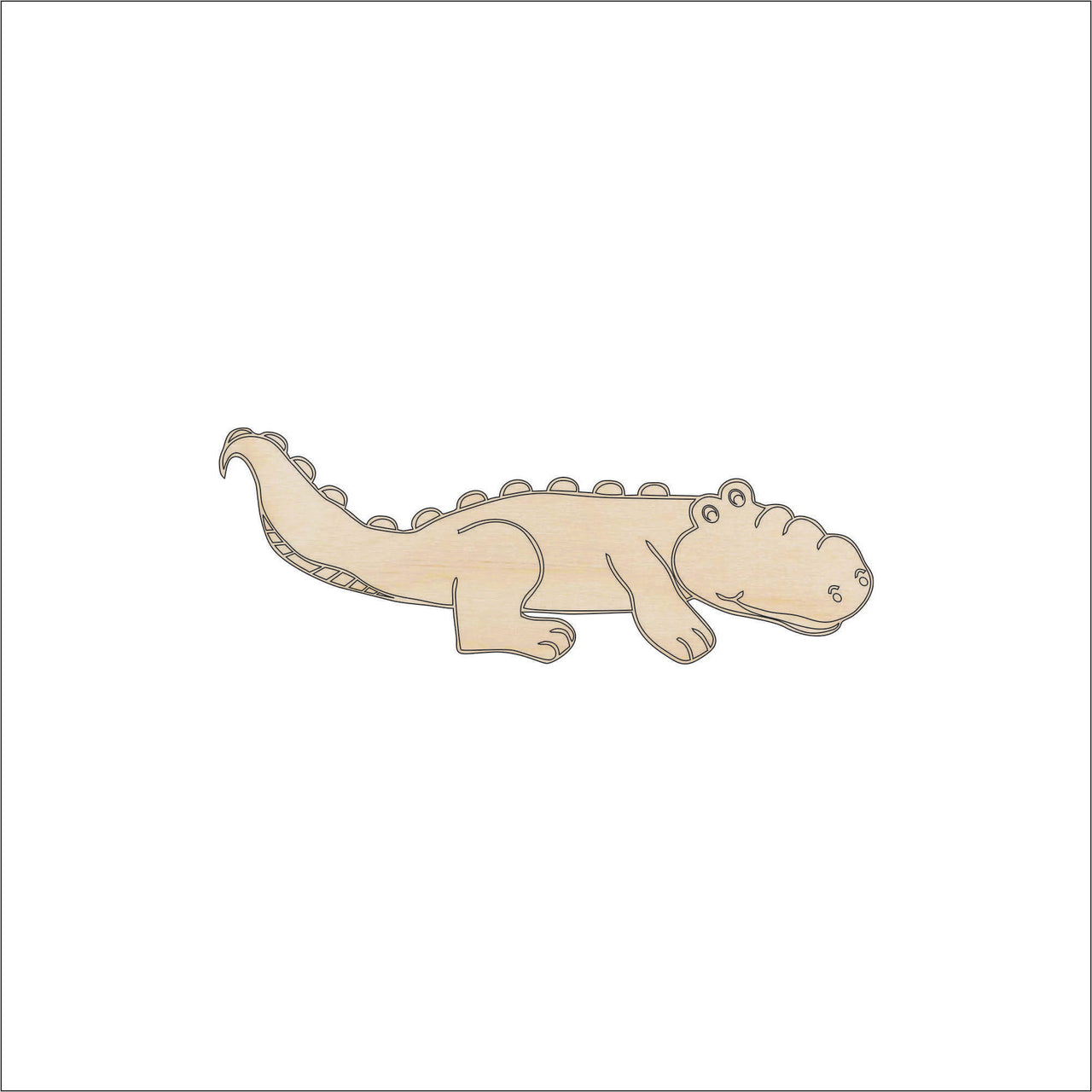 Alligator Wood Craft Shape - Laser Cut Baltic Birch Unfinished DIY Wood Art Supplies REP7 - The Wood Shape Store