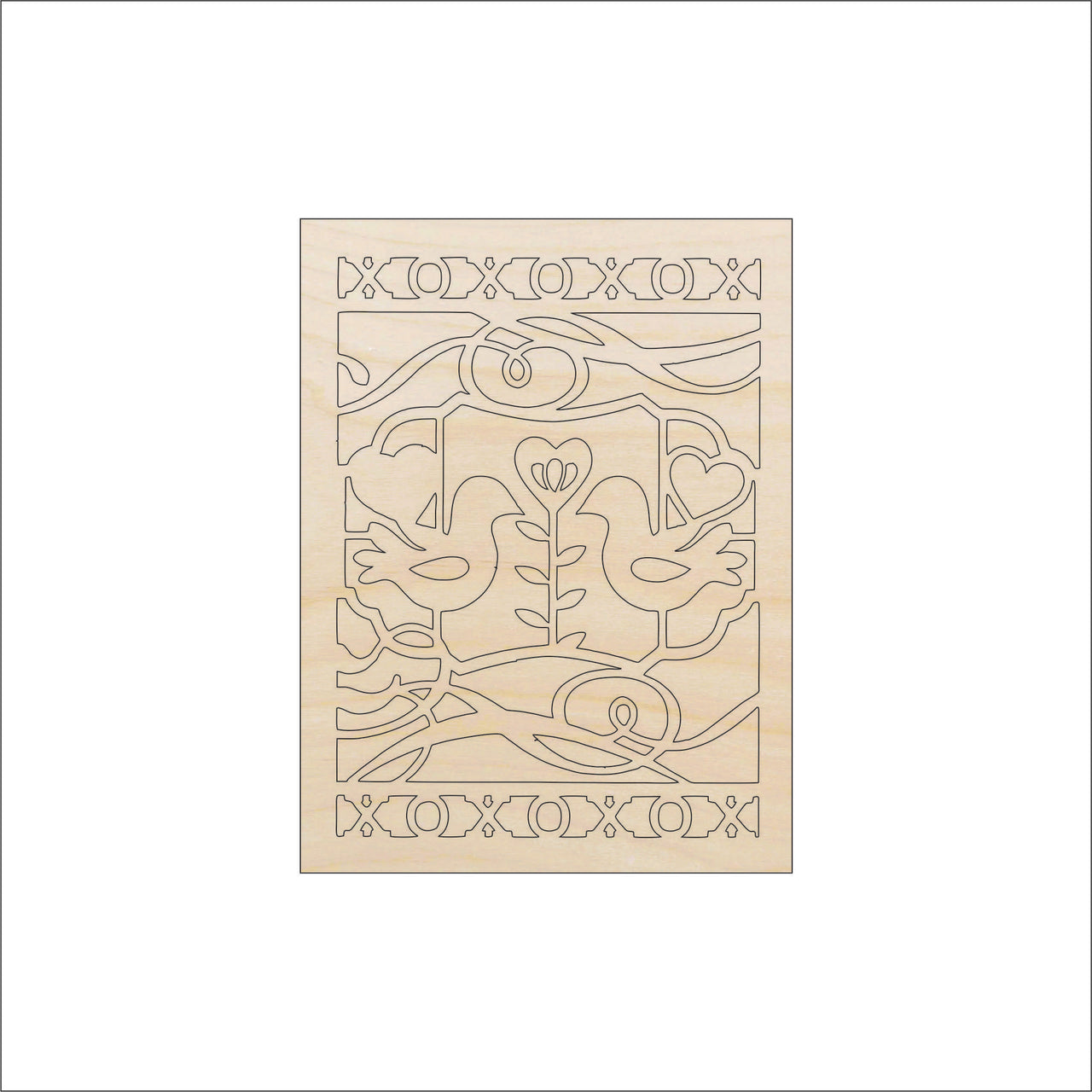 Bird Design Wood Craft Shape - Laser Cut Baltic Birch Unfinished DIY Wood Art Supplies CSTR13 - The Wood Shape Store