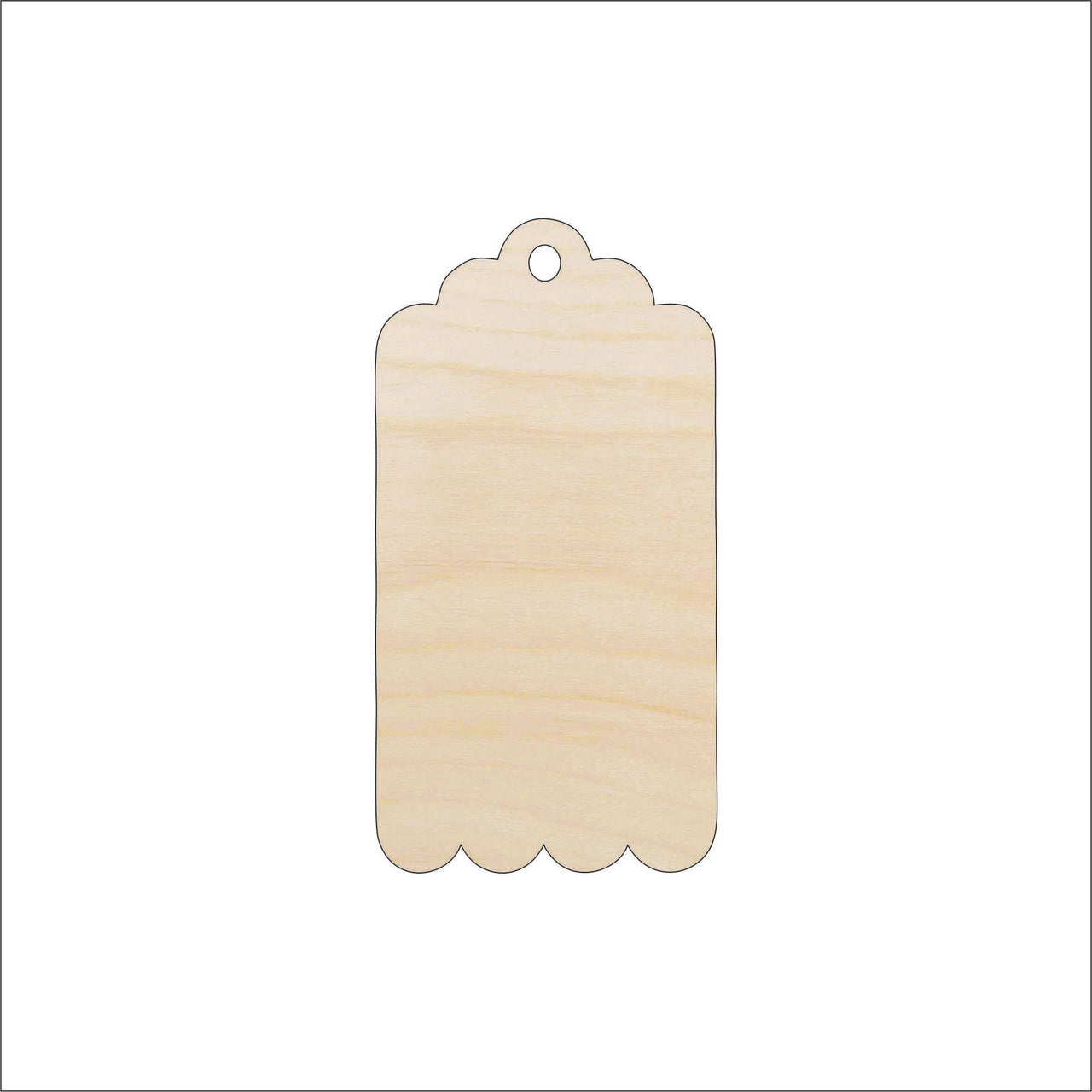 Gift Tag Wood Craft Shape - Laser Cut Baltic Birch Unfinished DIY Wood Art Supplies TAG30 - The Wood Shape Store