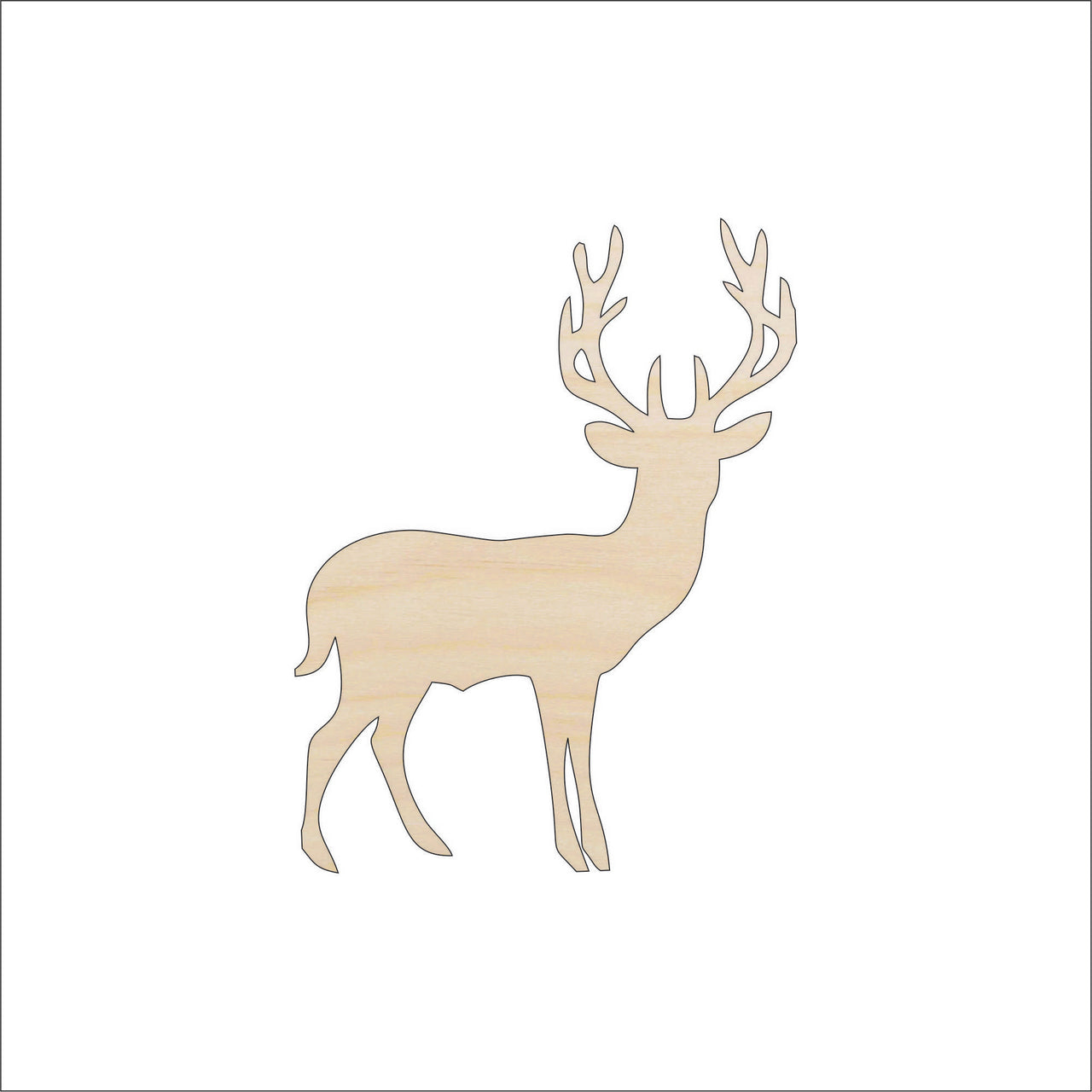 Deer Wood Craft Shape - Laser Cut Baltic Birch Unfinished DIY Wood Art Supplies DER30 - The Wood Shape Store