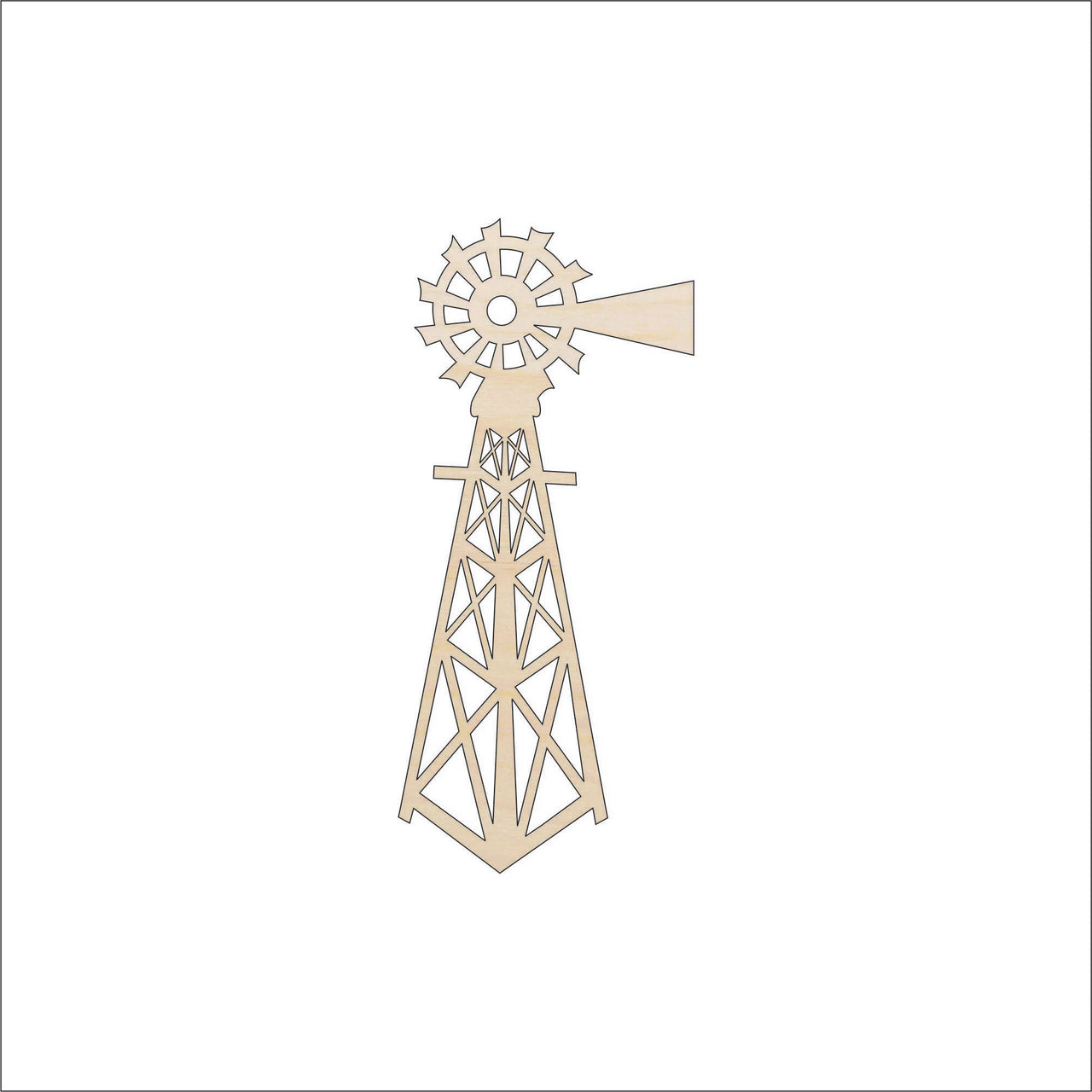Windmill Wood Craft Shape - Laser Cut Baltic Birch Unfinished DIY Wood Art Supplies BLD101 - The Wood Shape Store