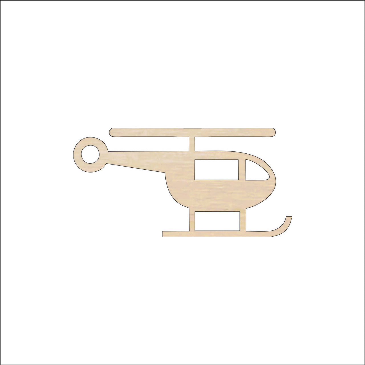 Helicopter Wood Craft Shape - Laser Cut Baltic Birch Unfinished DIY Wood Art Supplies PLN12 - The Wood Shape Store