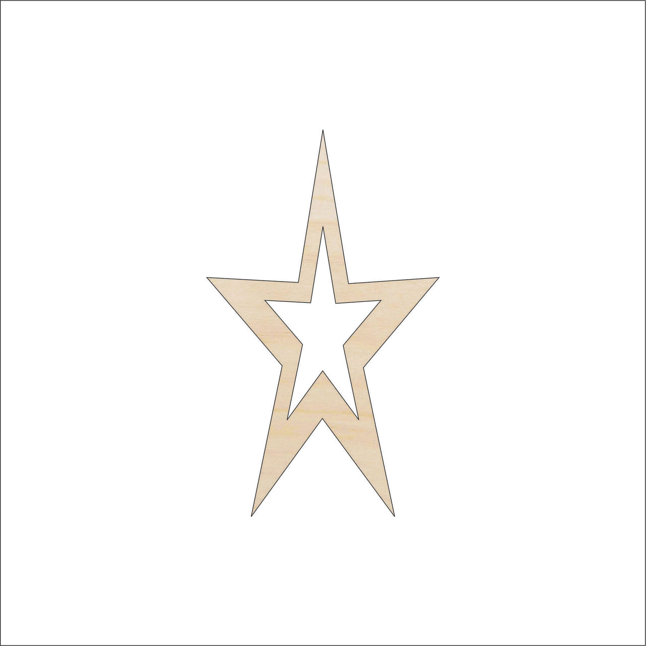 Star Wood Craft Shape - Laser Cut Baltic Birch Unfinished DIY Wood Art Supplies SKY27 - The Wood Shape Store