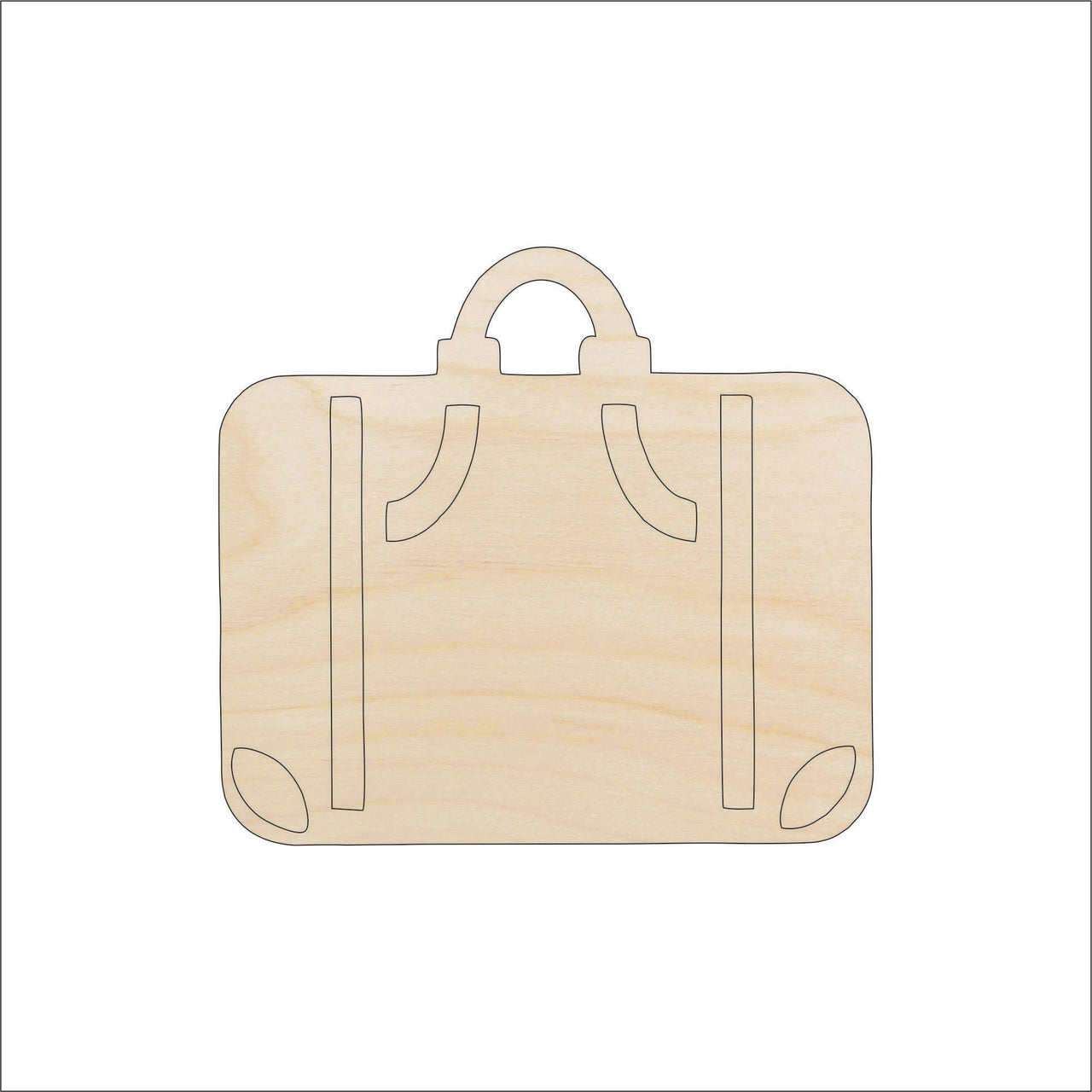 Suitcase Wood Craft Shape - Laser Cut Baltic Birch Unfinished DIY Wood Art Supplies TRP11 - The Wood Shape Store