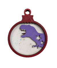 Dinosaur 3D Laser Cut Ornament - Baltic Birch Wood Craft Supplies l DIY Wood Ornament Kit MY2 - The Wood Shape Store