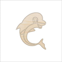 Dolphin Wood Craft Shape - Laser Cut Baltic Birch Unfinished DIY Wood Art Supplies SEA8 - The Wood Shape Store