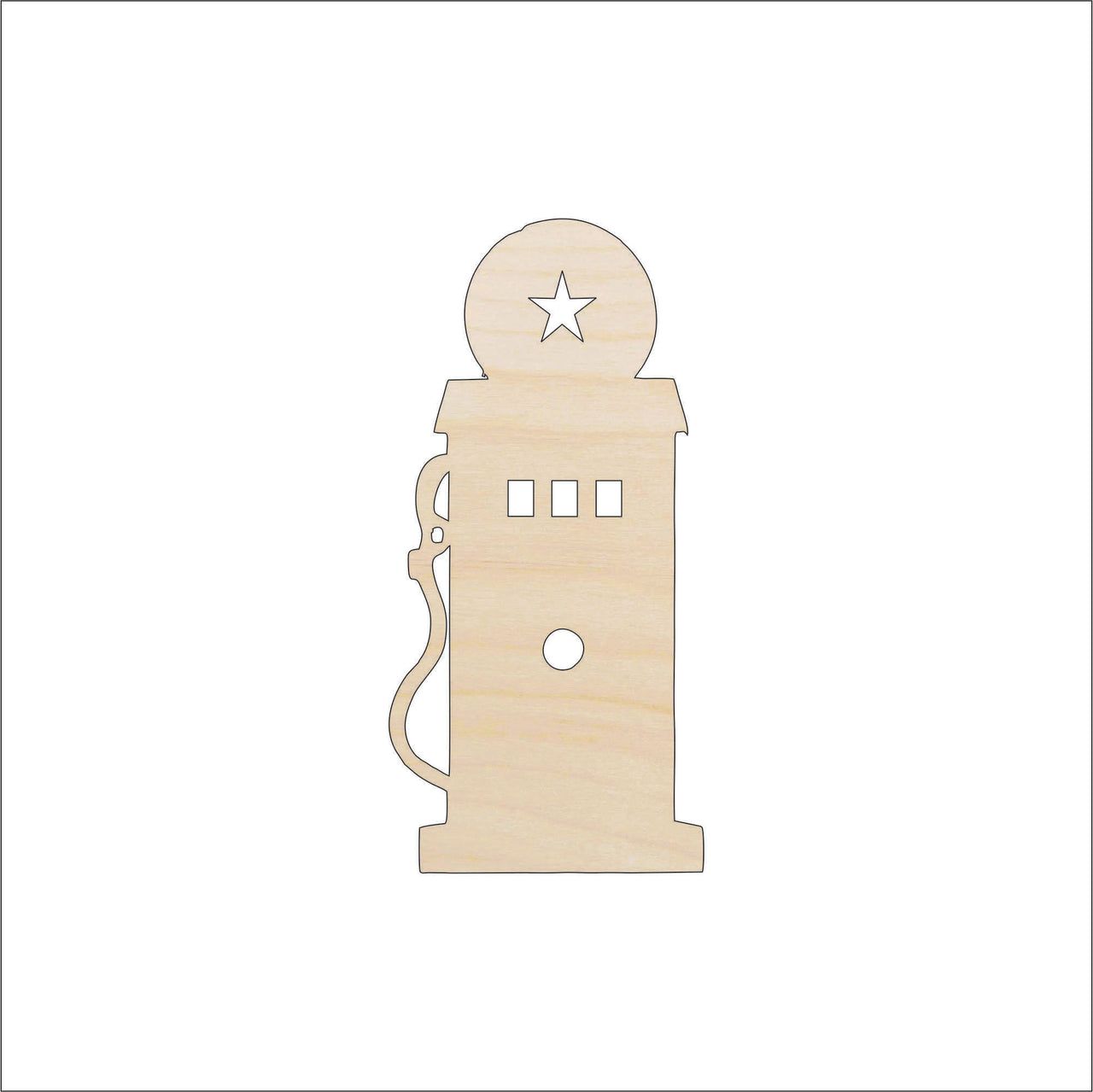 Gas Pump Wood Craft Shape - Laser Cut Baltic Birch Unfinished DIY Wood Art Supplies CAR88 - The Wood Shape Store