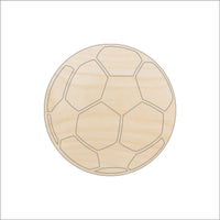 Soccer Ball Wood Craft Shape - Laser Cut Baltic Birch Unfinished DIY Wood Art Supplies SPT306 - The Wood Shape Store
