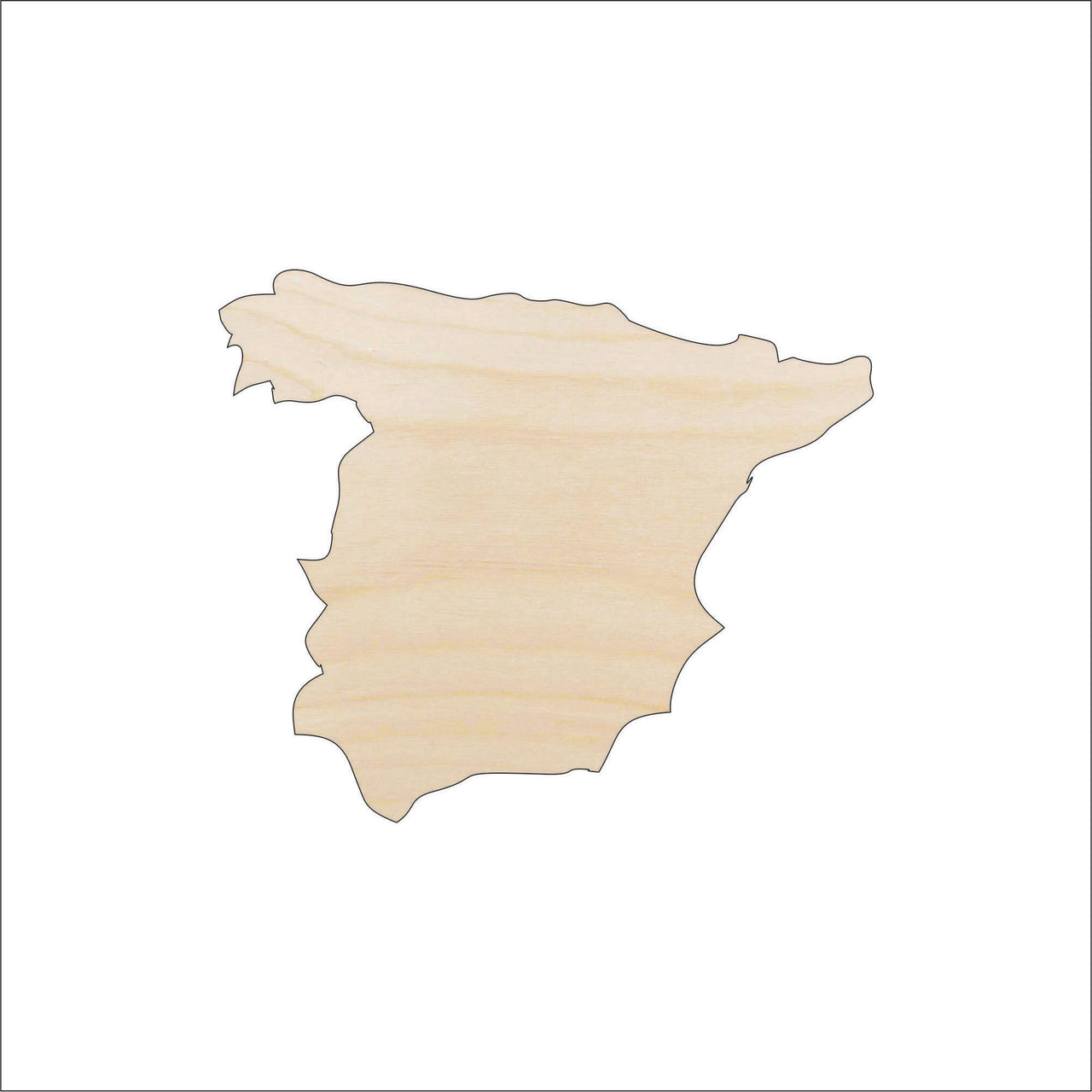 Spain Wood Craft Shape - Laser Cut Baltic Birch Unfinished DIY Wood Art Supplies WLD70 - The Wood Shape Store