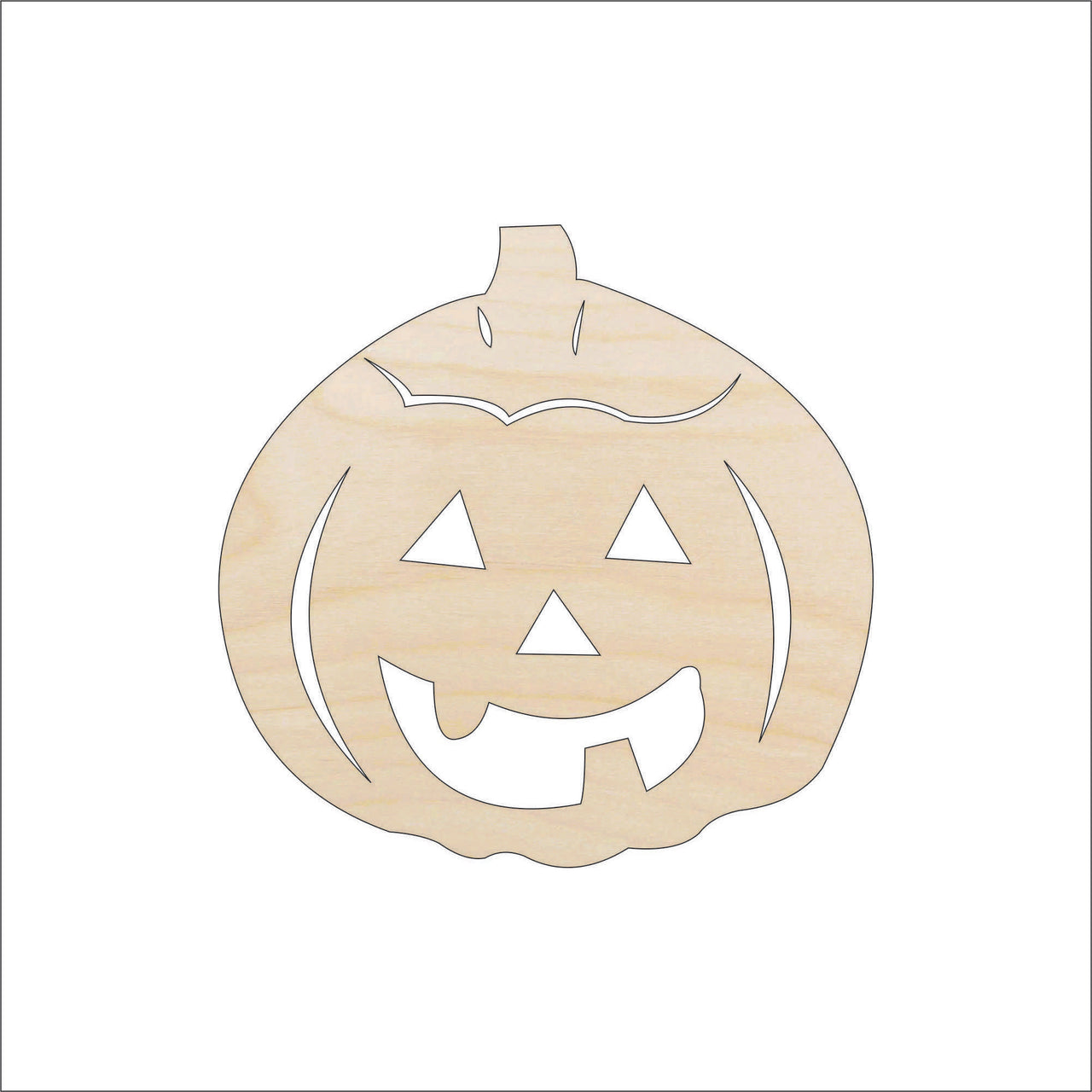 Pumpkin Wood Craft Shape – Laser Cut Baltic Birch Unfinished DIY Wood Art Supplies FAL266 - The Wood Shape Store