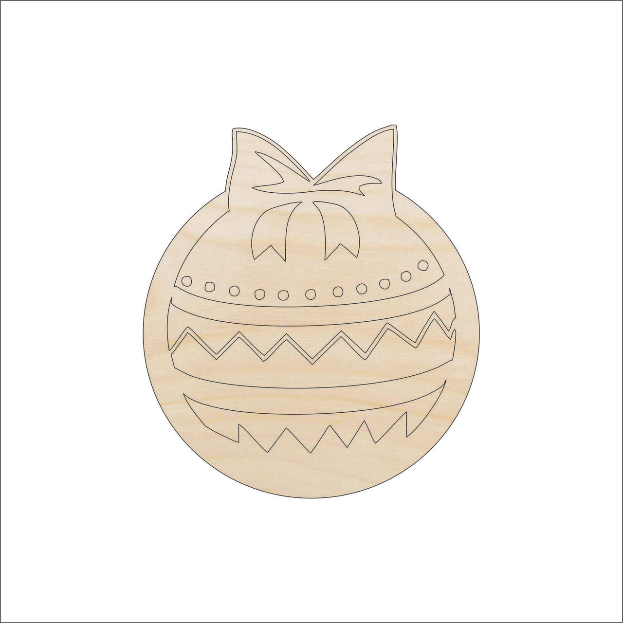 Ornament Wood Craft Shape - Laser Cut Baltic Birch Unfinished DIY Wood Art Supplies XMS56 - The Wood Shape Store