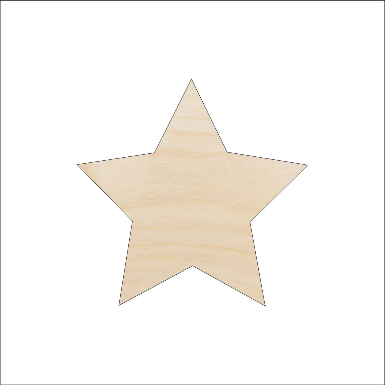 Star Wood Craft Shape - Laser Cut Baltic Birch Unfinished DIY Wood Art Supplies SKY44 - The Wood Shape Store
