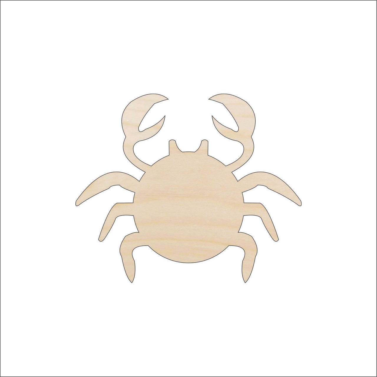 Crab Wood Craft Shape - Laser Cut Baltic Birch Unfinished DIY Wood Art Supplies SEA137 - The Wood Shape Store