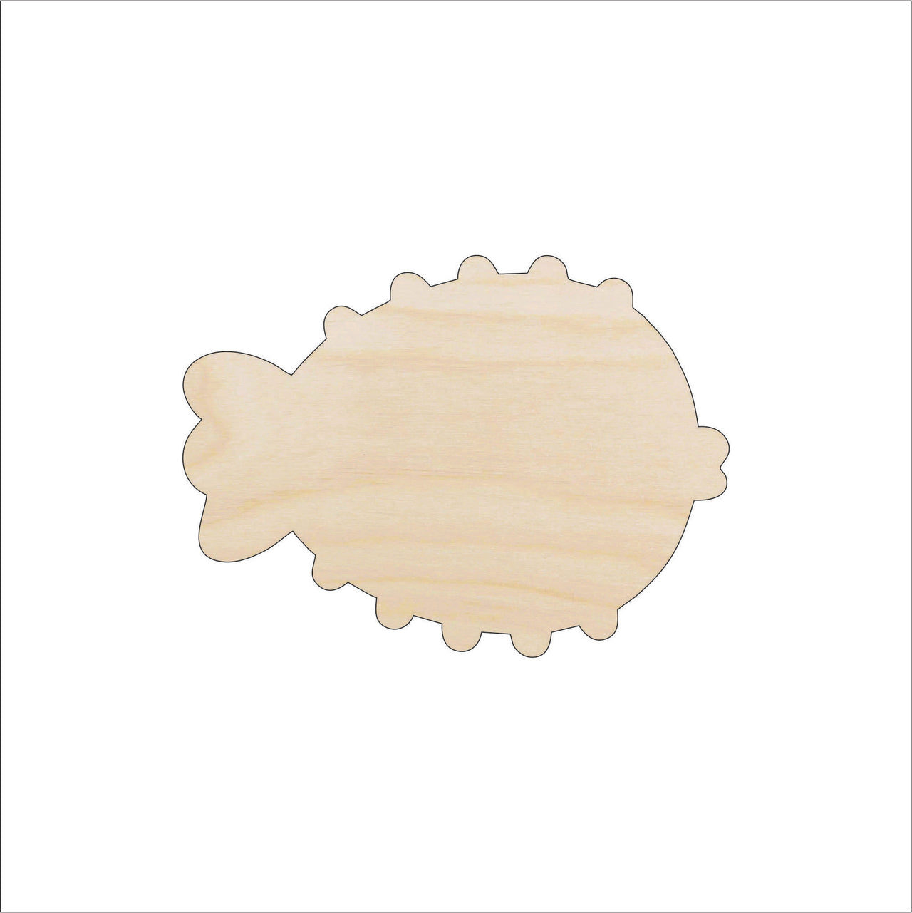 Puffer Fish Wood Craft Shape - Laser Cut Baltic Birch Unfinished DIY Wood Art Supplies FSH36 - The Wood Shape Store