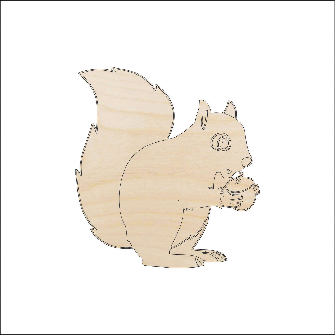 Squirrel Wood Craft Shape – Laser Cut Baltic Birch Unfinished DIY Wood Art Supplies ANML22 - The Wood Shape Store