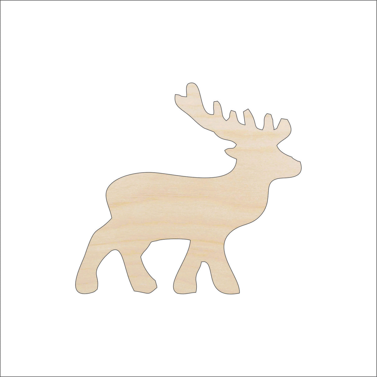 Deer Wood Craft Shape - Laser Cut Baltic Birch Unfinished DIY Wood Art Supplies DER35 - The Wood Shape Store