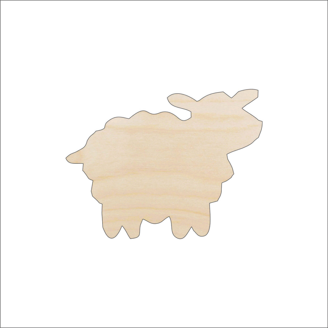 Sheep Wood Craft Shape - Laser Cut Baltic Birch Unfinished DIY Wood Art Supplies SHP2 - The Wood Shape Store