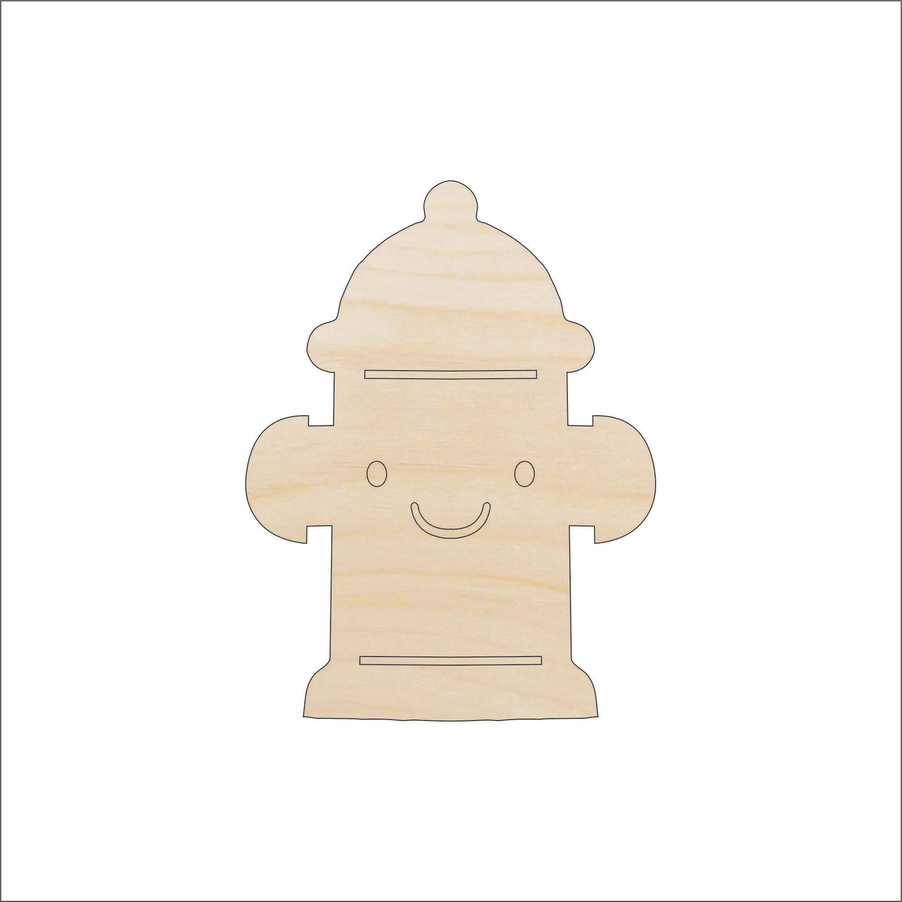 Fire Hydrant Wood Craft Shape - Laser Cut Baltic Birch Unfinished DIY Wood Art Supplies BLD80 - The Wood Shape Store