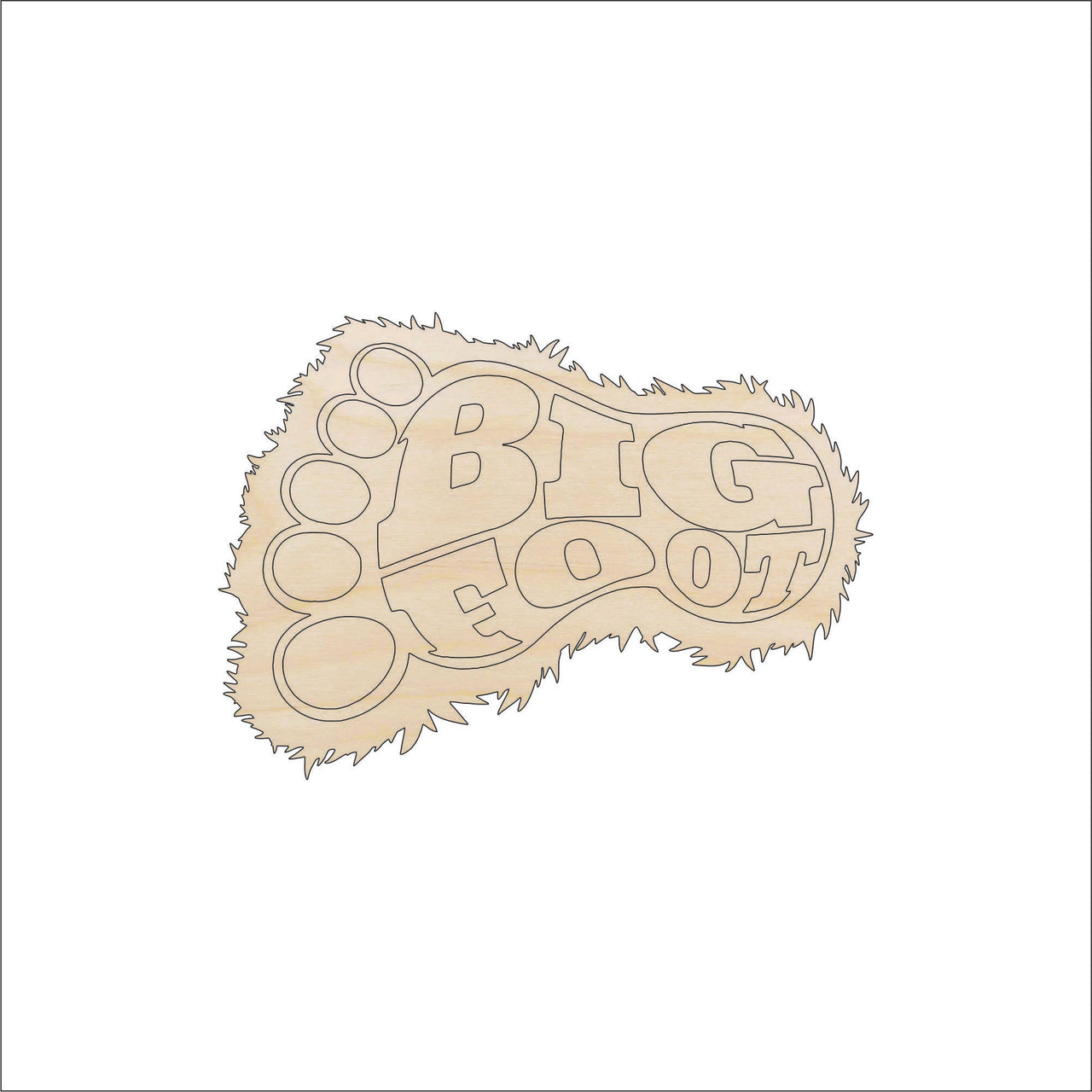 Bigfoot Wood Craft Shape - Laser Cut Baltic Birch Unfinished DIY Wood Art Supplies MYTH23 - The Wood Shape Store