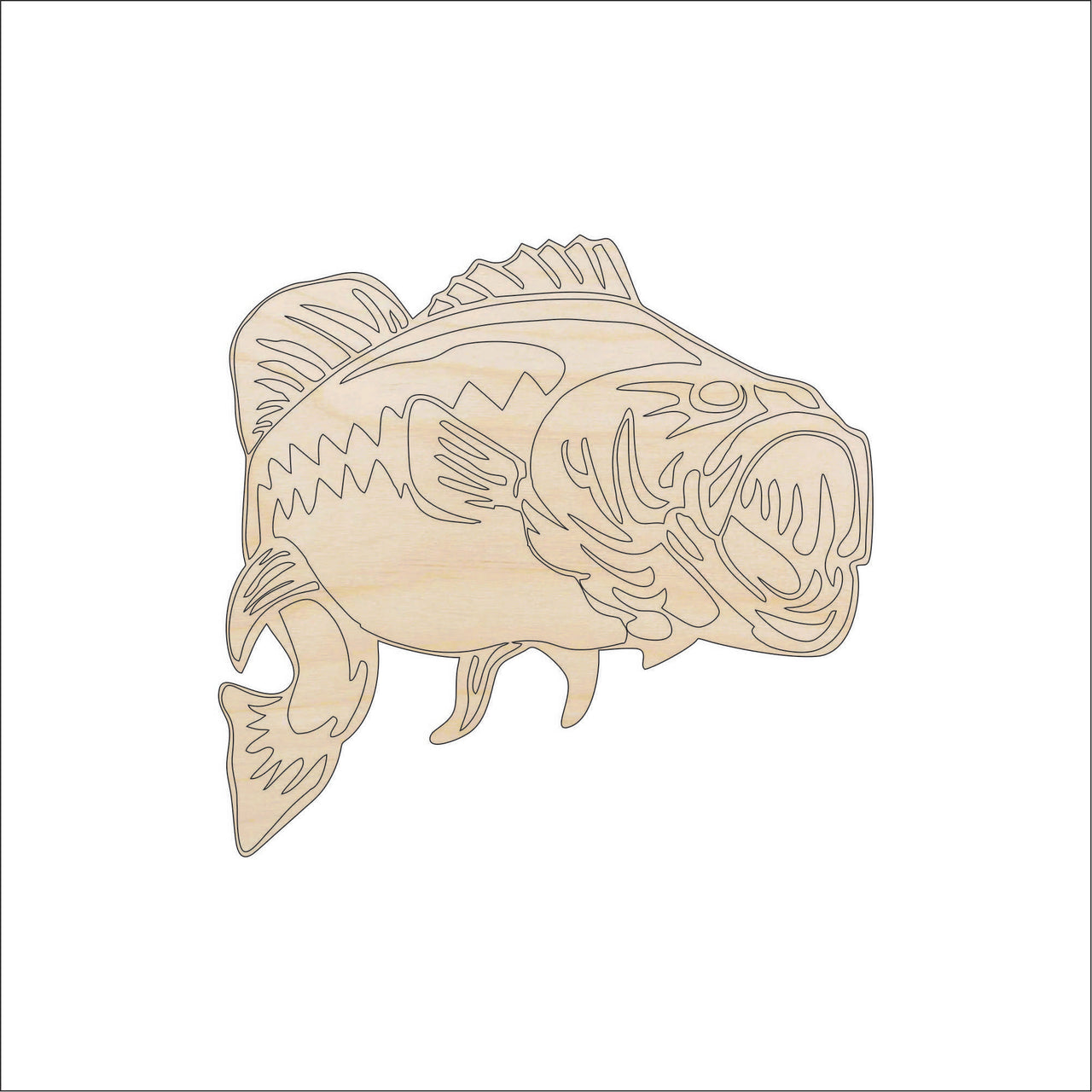 Fish Wood Craft Shape - Laser Cut Baltic Birch Unfinished DIY Wood Art Supplies FSH13 - The Wood Shape Store