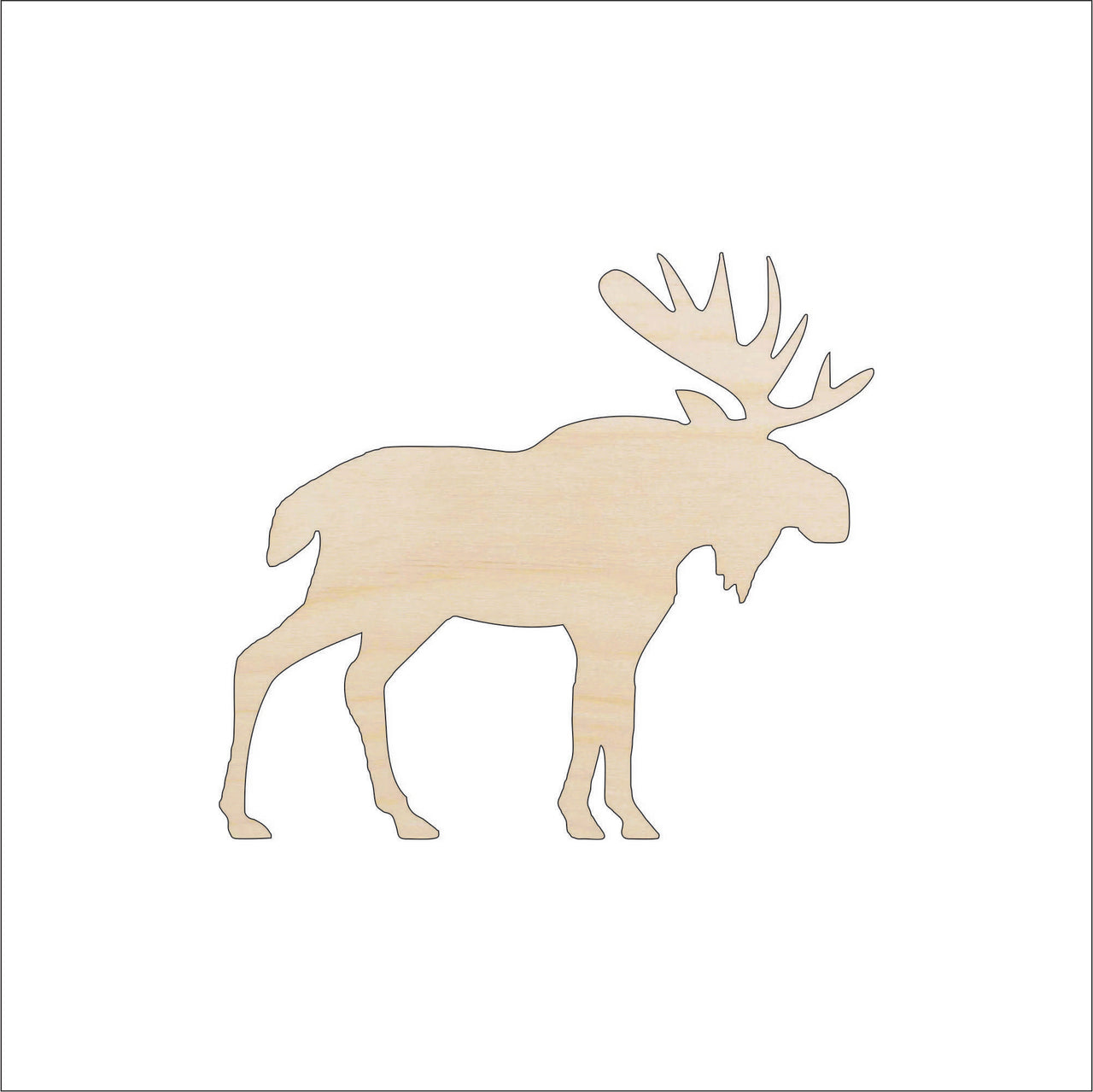 Moose Wood Craft Shape - Laser Cut Baltic Birch Unfinished DIY Wood Art Supplies MUS23 - The Wood Shape Store