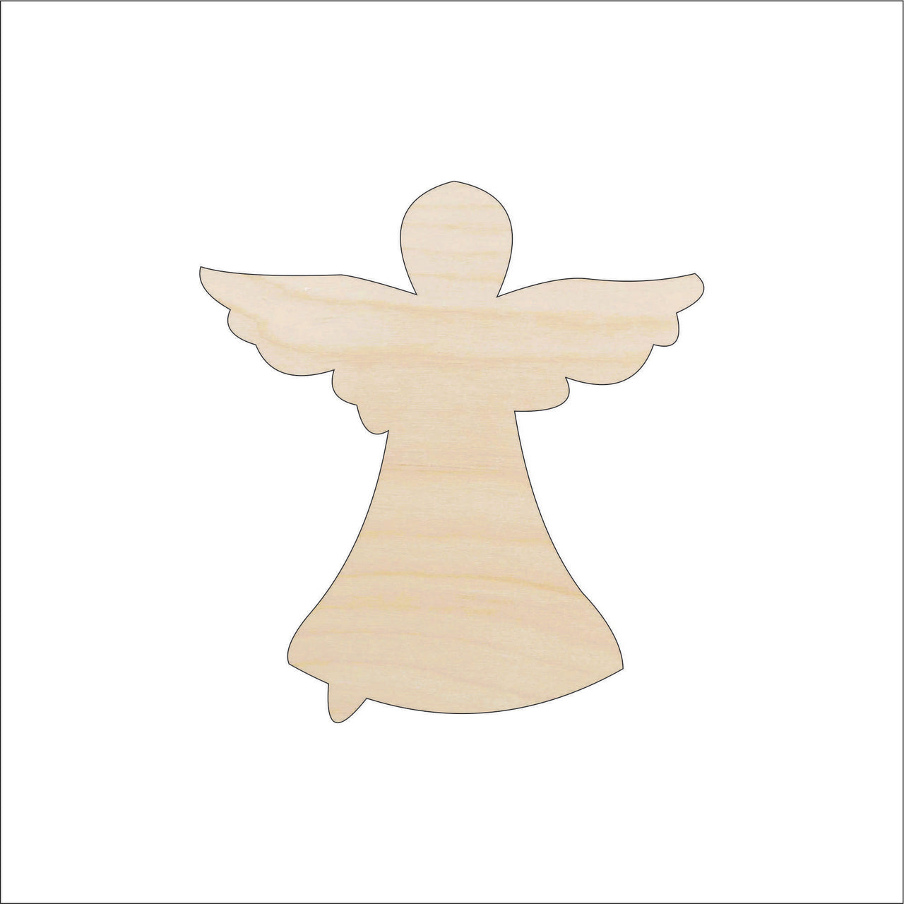Angel Wood Craft Shape - Laser Cut Baltic Birch Unfinished DIY Wood Art Supplies REL63 - The Wood Shape Store