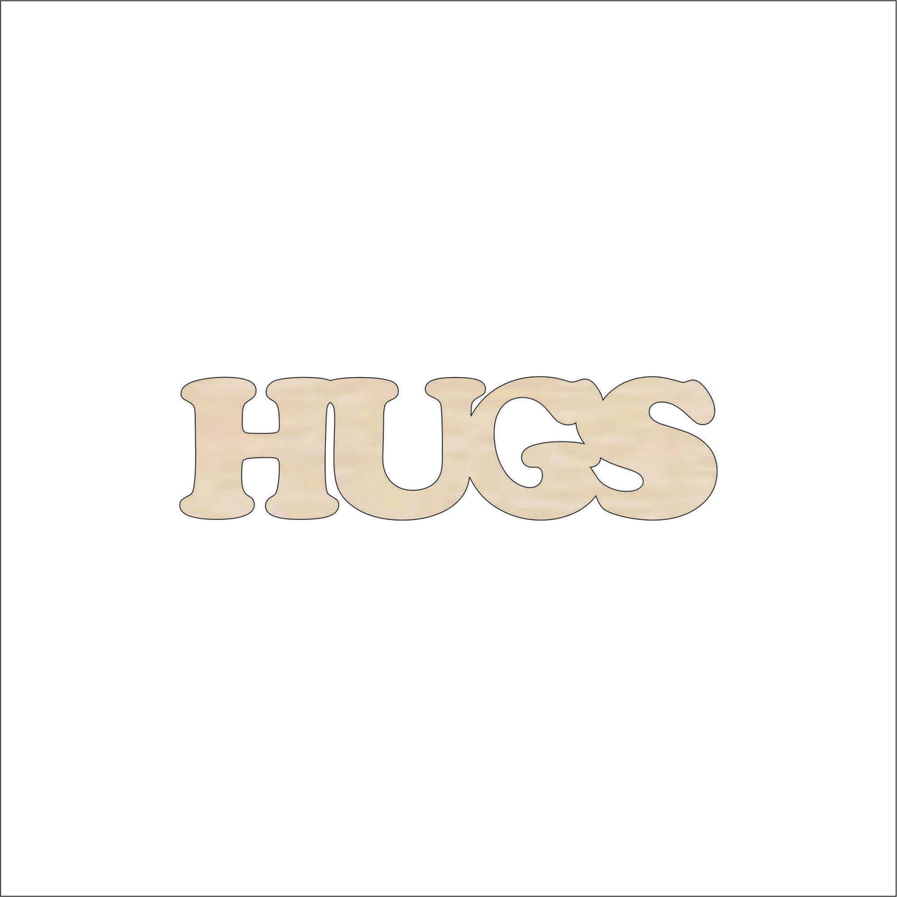 Hugs Wood Craft Shape - Laser Cut Baltic Birch Unfinished DIY Wood Art Supplies WRD39 - The Wood Shape Store