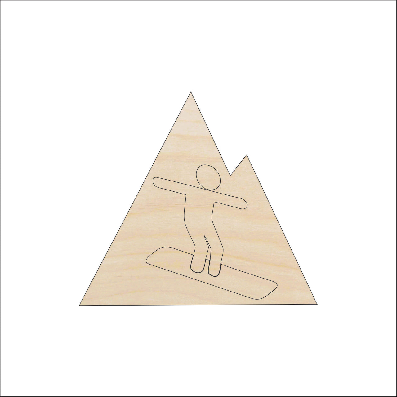 Snowboarding Wood Craft Shape - Laser Cut Baltic Birch Unfinished DIY Wood Art Supplies SPT415 - The Wood Shape Store