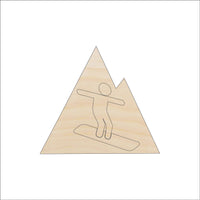 Snowboarding Wood Craft Shape - Laser Cut Baltic Birch Unfinished DIY Wood Art Supplies SPT415 - The Wood Shape Store