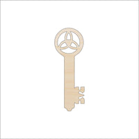 Key Wood Craft Shape - Laser Cut Baltic Birch Unfinished DIY Wood Art Supplies KEY18 - The Wood Shape Store
