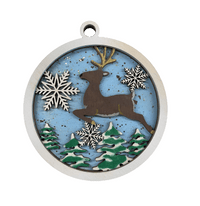 Deer 3D Laser Cut Ornament – Baltic Birch Wood Craft Supplies | DIY Wood Ornament Kit AN5 - The Wood Shape Store