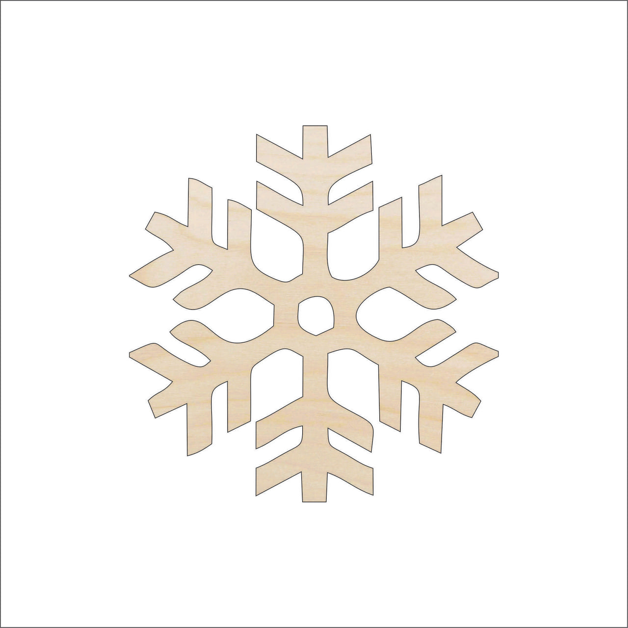 Snowflake Wood Craft Shape - Laser Cut Baltic Birch Unfinished DIY Wood Art Supplies SNW67 - The Wood Shape Store