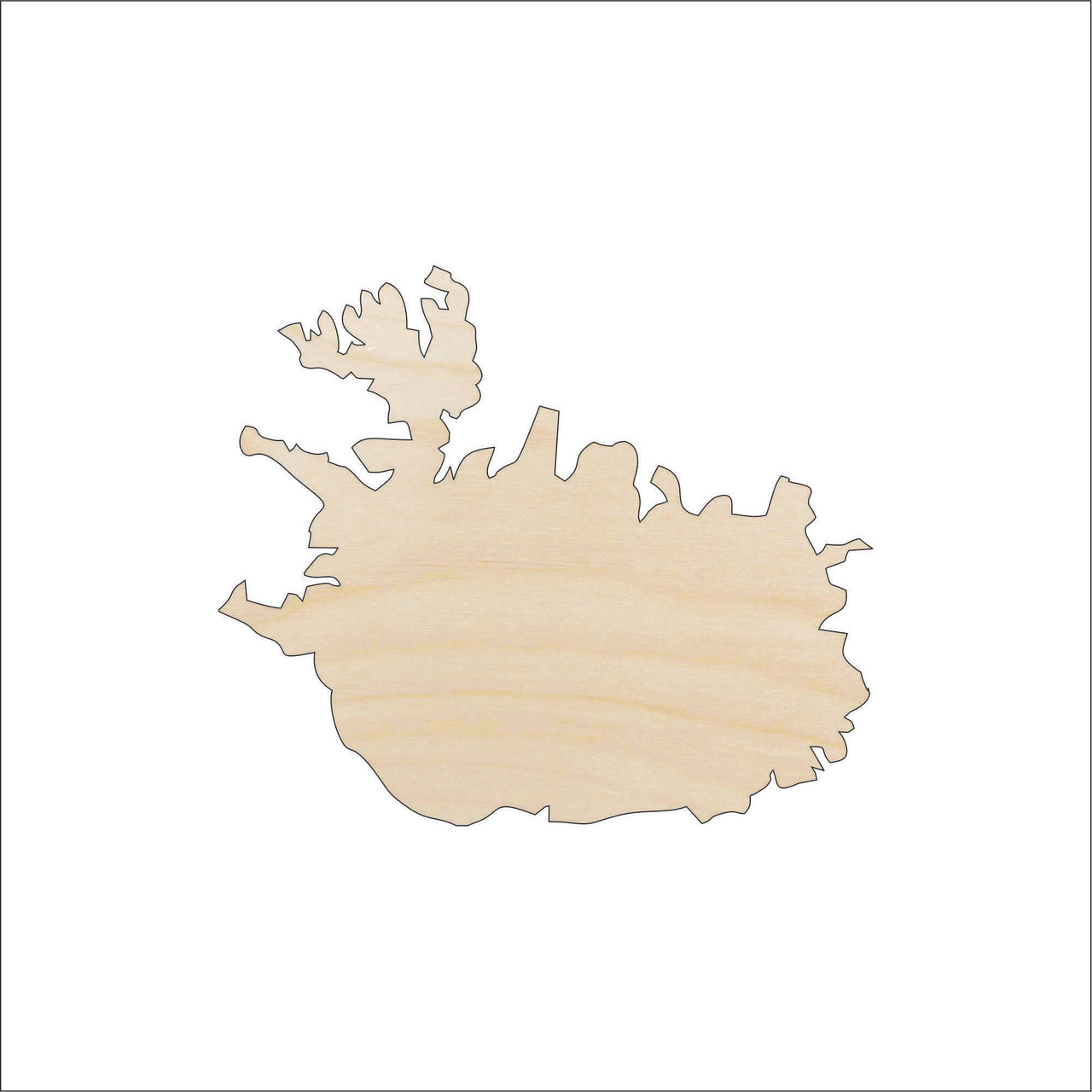 Iceland Wood Craft Shape - Laser Cut Baltic Birch Unfinished DIY Wood Art Supplies WLD66 - The Wood Shape Store