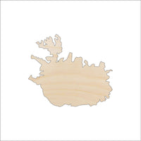 Iceland Wood Craft Shape - Laser Cut Baltic Birch Unfinished DIY Wood Art Supplies WLD66 - The Wood Shape Store