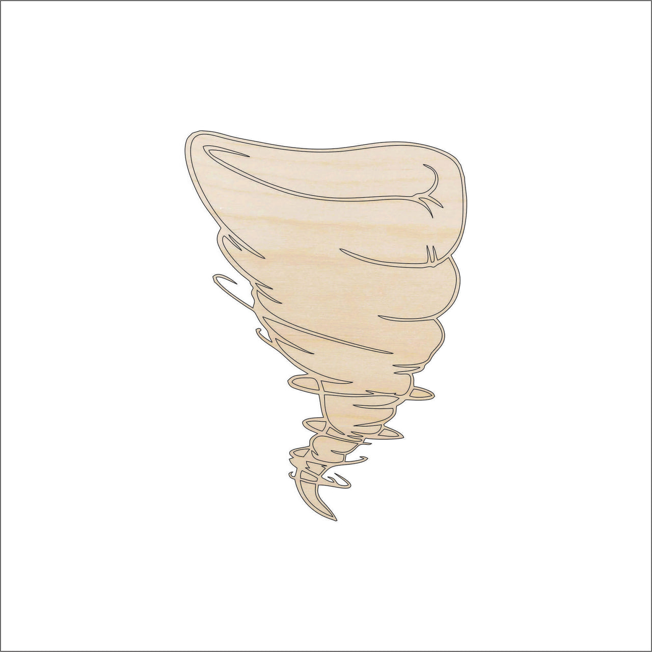 Tornado Wood Craft Shape - Laser Cut Baltic Birch Unfinished DIY Wood Art Supplies 5 - The Wood Shape Store