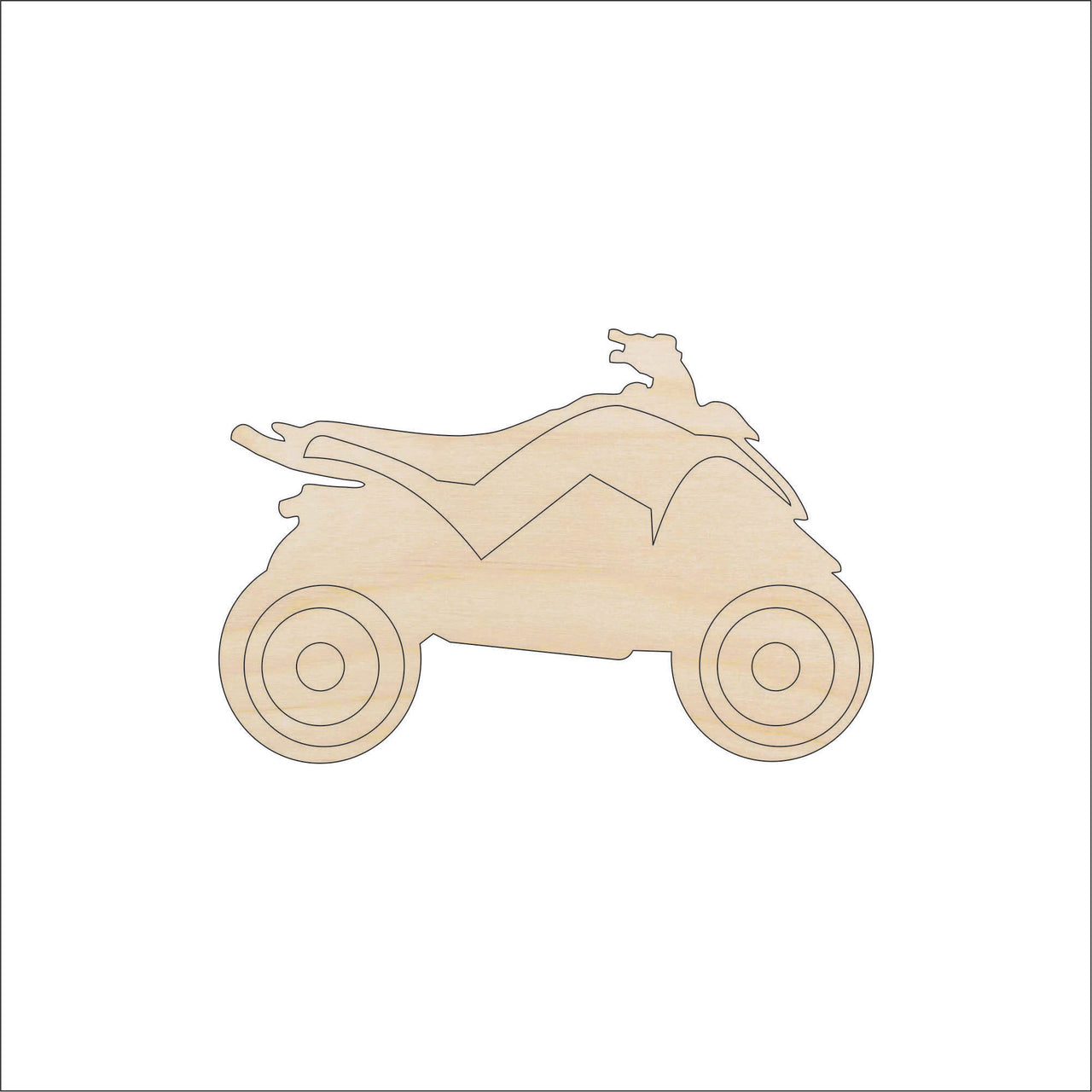 Four Wheeler Wood Craft Shape - Laser Cut Baltic Birch Unfinished DIY Wood Art Supplies CAR23 - The Wood Shape Store
