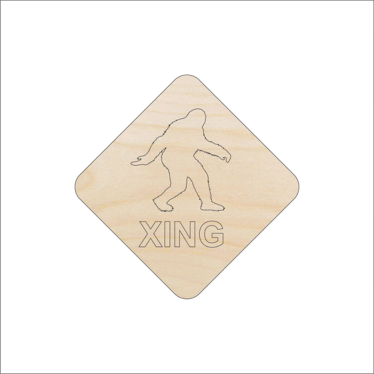 Bigfoot Wood Craft Shape - Laser Cut Baltic Birch Unfinished DIY Wood Art Supplies SGN114 - The Wood Shape Store