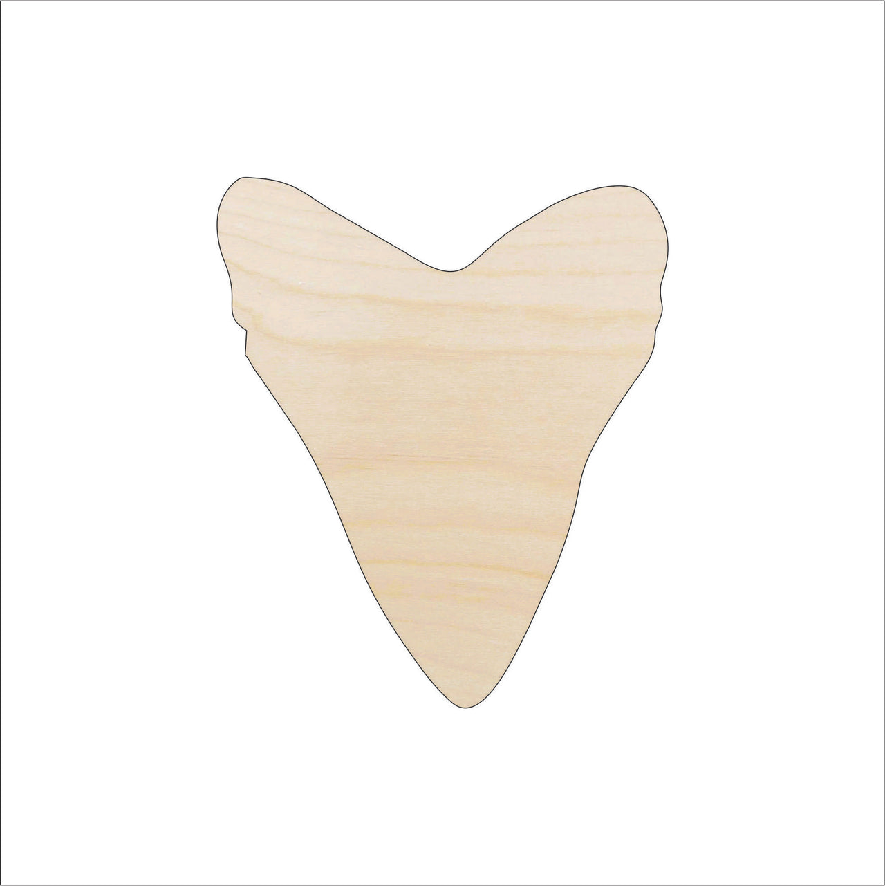 Shark Tooth Wood Craft Shape - Laser Cut Baltic Birch Unfinished DIY Wood Art Supplies FSH53 - The Wood Shape Store