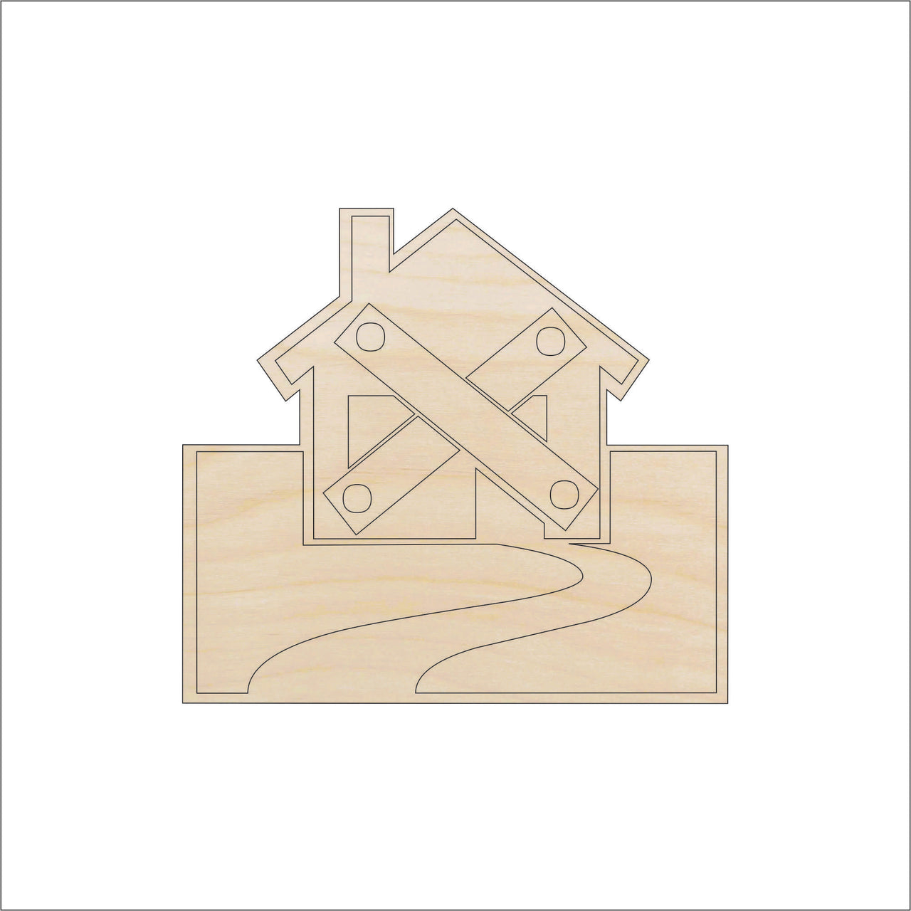 House Wood Craft Shape - Laser Cut Baltic Birch Unfinished DIY Wood Art Supplies BLD28 - The Wood Shape Store