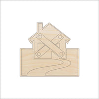House Wood Craft Shape - Laser Cut Baltic Birch Unfinished DIY Wood Art Supplies BLD28 - The Wood Shape Store