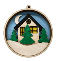House 3D Laser Cut Ornament – Baltic Birch Wood Craft Supplies | DIY Wood Ornament Kit XM51 - The Wood Shape Store
