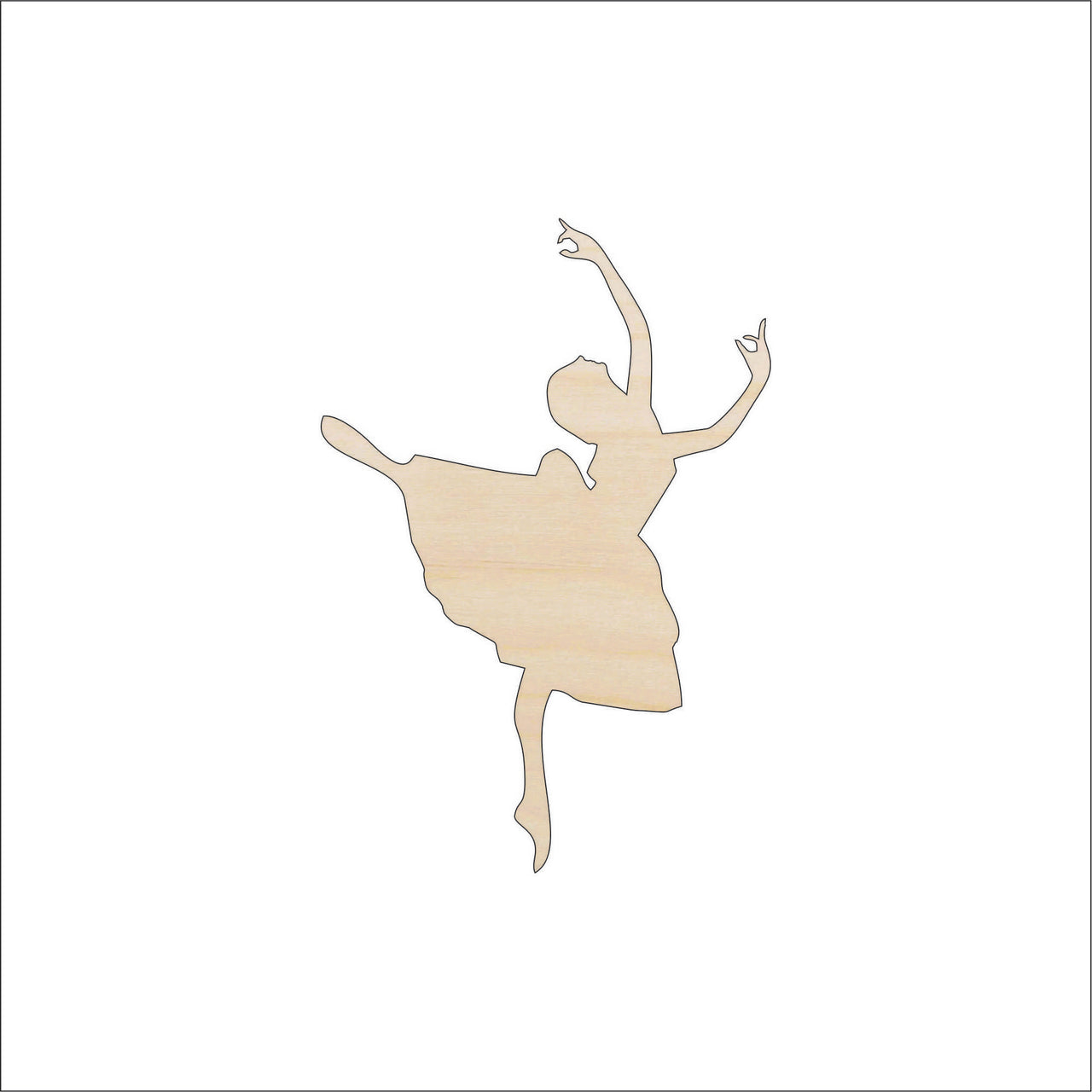 Ballerina Wood Craft Shape - Laser Cut Baltic Birch Unfinished DIY Wood Art Supplies SPT17 - The Wood Shape Store