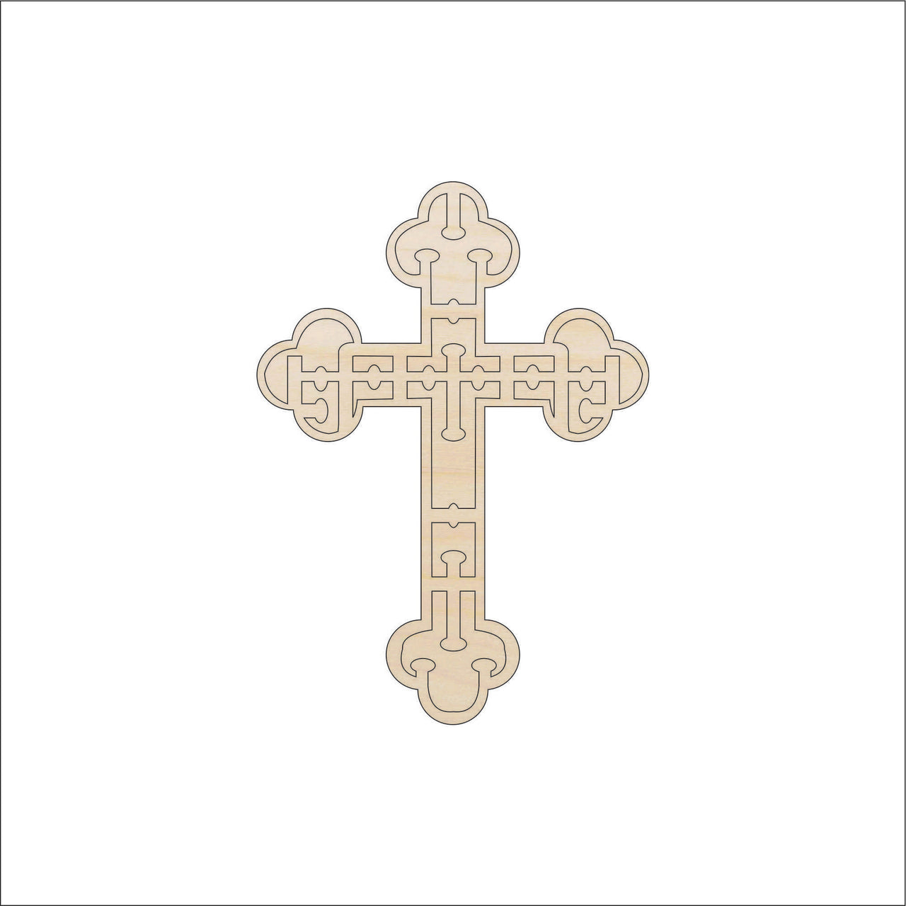 Cross Wood Craft Shape - Laser Cut Baltic Birch Unfinished DIY Wood Art Supplies REL71 - The Wood Shape Store