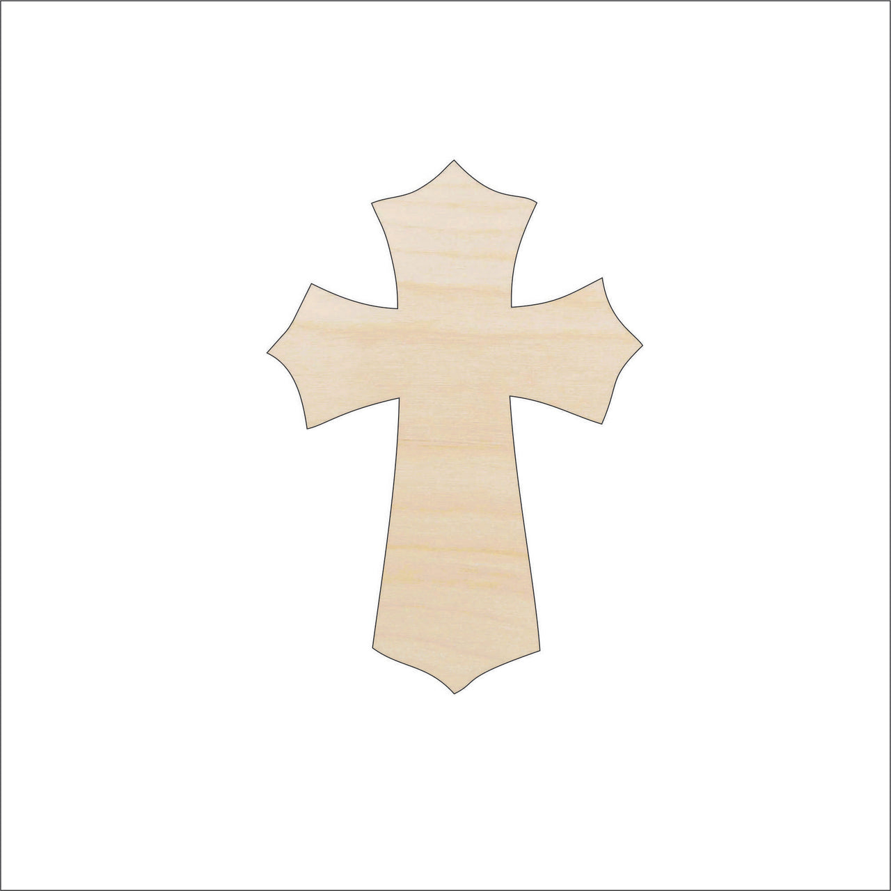 Cross Wood Craft Shape - Laser Cut Baltic Birch Unfinished DIY Wood Art Supplies REL60 - The Wood Shape Store
