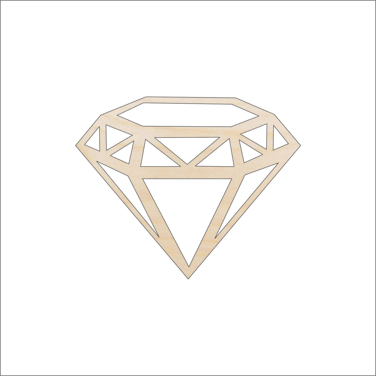 Diamond Wood Craft Shape - Laser Cut Baltic Birch Unfinished DIY Wood Art Supplies XTR21 - The Wood Shape Store