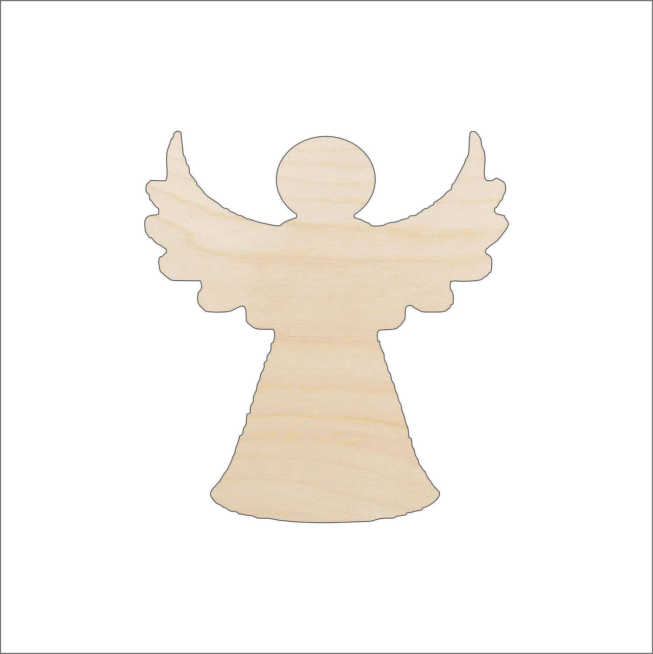 Angel Wood Craft Shape - Laser Cut Baltic Birch Unfinished DIY Wood Art Supplies REL89 - The Wood Shape Store