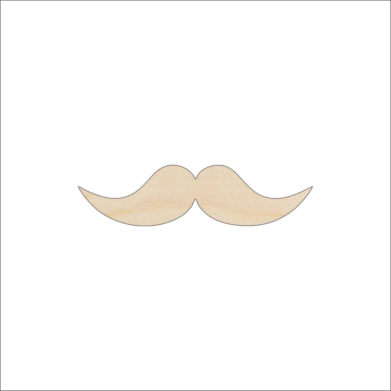 Mustache Wood Craft Shape - Laser Cut Baltic Birch Unfinished DIY Wood Art Supplies PPL52 - The Wood Shape Store